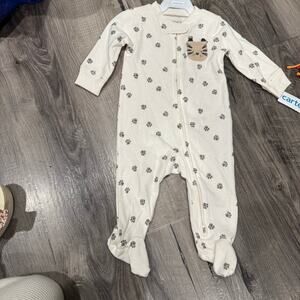 Carter’s Baby Unisex Sleep & Play Footed Pajamas Paw Print 6 Months 2-Way Zip
